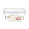 China 4-Lock Custom Glass Food Container with Back to School Design and Oven Safe High Borosilicate Glass wholesale