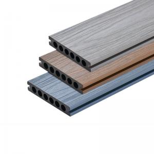 China Waterproof Outdoor Plastic Wood Planks 140x23mm WPC Exterior Panel Decor Decking Flooring Material supplier