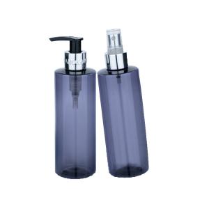 China Versatile 250ml Oil Cosmetic Bottle Silver Aluminum Pump Top Cosmetic Bottle supplier