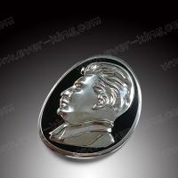 China Custom Stalin Head Logo 3D Metal Aluminum Sticker Label Professional on sale
