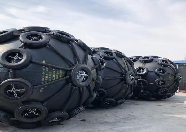 3.3*6.5M 50Kpa Yokohama type pneumatic rubber fender with chain and tye for sale