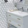 China Modern Design Style Pure White Ceramic Hexagon Floor Tile with Honeycomb Glass Mosaic wholesale