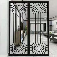 China Black Decorative Metal Room Divider Screens Laser Cut Partition Wall on sale