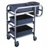 3 - Layer Stainless Steel Hand Trolley With Basins And Buckets