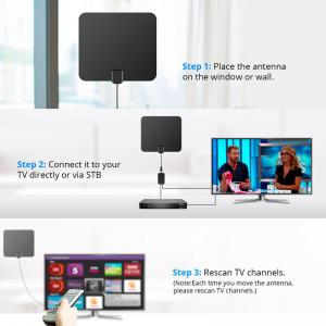 HDTV Antenna Indoor TV Antenna Range up to 60 Miles with Amplifier  Signal Booster