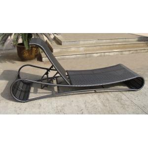 UV Resistant Black Wicker Sun Lounger For Open Air Bar And Cafe