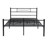 China Black Wrought Iron Bed , Wrought Iron Platform Bed For  Hotel Family on sale