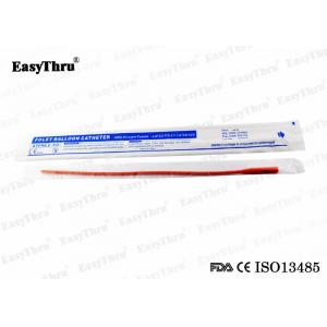 Sterilized Stable Red Rubber Foley Catheter , Silicone Coated Latex Urethral Catheter