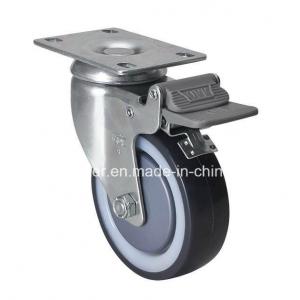 Grey 4" Edl Medium Caster with 130kg Load Capacity and Plate Brake Z5724-87N