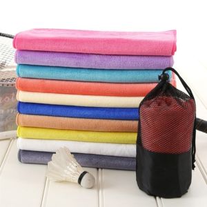 China Super Soft 260gsm Microfiber Gym Towel with Breathable Mesh Pouch in 40x80cm,50x90cm,50x100cm Sizes wholesale