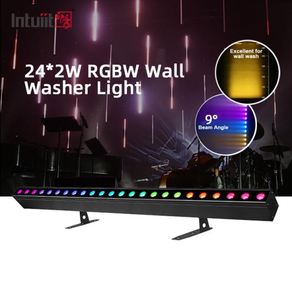 LED 24*2W Stage Lighting DMX512 RGBW Led Light Bars Linear Disco Stage Club Wedding Voice-Activated Led Wall Washer Light