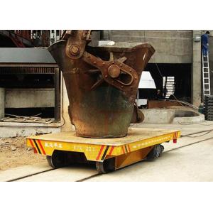 China 100t Aluminum Scrap Bucket Trolley On Rail Casting Ladles Transfer Cart For Steel Plant supplier
