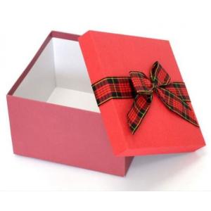 China Grey Cardboard Custom Paper Gift Box With Ribbon Bow , Gift Packing Box supplier