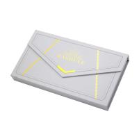 China Custom Logo Luxury White Cardboard Handbag Wallet Gift Box With Gold Foil Print on sale