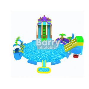 Commercial Grade Kids Octopus Inflatable Water Parks , Inflatable Slide Park For Fun