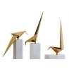 Polished Stainless Steel Origami Crane Sculpture For Interior Decoration