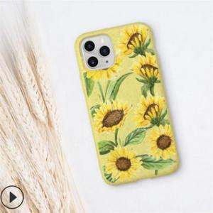 ODM Biodegradable Mobile Protector Cover Case Painted Sunflower