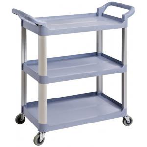 Grey Kitchen PP 250KG 3 Shelf Utility Cart With Wheels