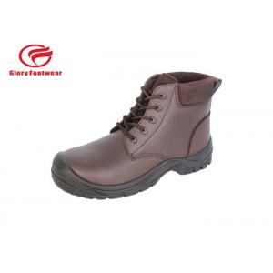 PU Pouring  Men's Steel Toe Work Boots With Embossed Action Leather Upper