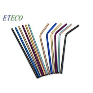 China Outdoor Picnics Colorful Stainless Steel Drinking Straws Easy Cleaning supplier