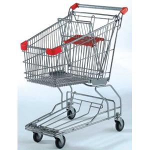 Custom Rolling Shopping Basket Wire Cart On Wheels Metal Frame Asia Style