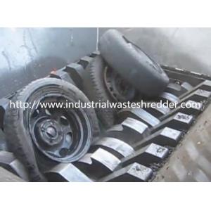 Double Shaft Waste Tire Shredder , Industrial Truck Tire Shredding Machine