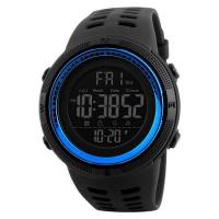 China Mens PU Led Waterproof Digital Watch 49mm Led Stainless Steel Back on sale