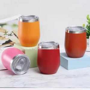 8OZ Good price vacuum insulation coffee mug stainless steel egg shape double wall insulated wine tumbler cups