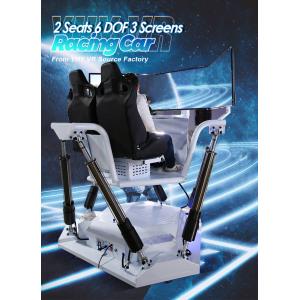6 DOF Three Screen Vr Car Racing Simulator Double Seats