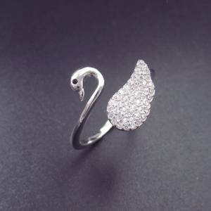 China Personalized Swan Ring Open Size Free Style Pure 925 Silver Lovely Animal For Girls supplier