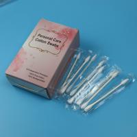 China Individual Wrapped Paper Stick Round And Pointed Cotton Swab For Personal Care on sale