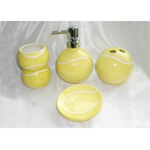 Stoneware Porcelain Ceramic Bathroom Set Earthenware Hand Painted Tennis Ball Shaped