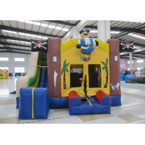 China Classic inflatable pirate themed combo for sale PVC standard size inflatable pirate bouncy with slide for kids under 15 supplier