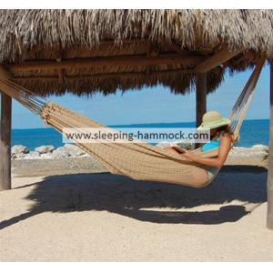 Traditional Travel Queen Size Hand Woven Mayan Hammock Without Stand For Two Person Tan