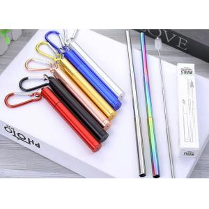Durable Kitchen Household Items Telescopic Stainless Steel Straws Three Section