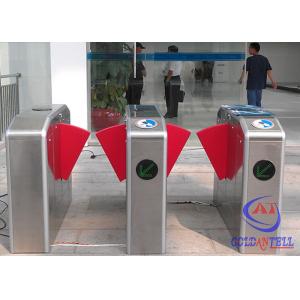 Pedestrian RS485 Security Flap Barrier Turnstile , 304# Stainless Steel Gate Barrier System