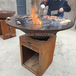 D1000mm Rusty red Corten Steel BBQ Grill Metal Barbecue Grill Outdoor Fireplace