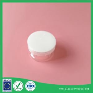 50 ml plastic transparent jar with lids outside and interior lid