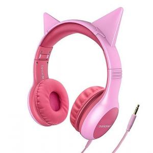  				Wired Foldable Cat Ear Headphones (hearing protection lever-shaped, LED light, 3.5mm audio jack, suitable for children) 	        