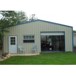 Fire Resistant  Metal Shed Garage Building / Steel Storage Garage With Electric Gate