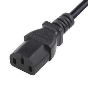 250V C13 South Africa Power Cord 3 Pin Extension Plug For Computer
