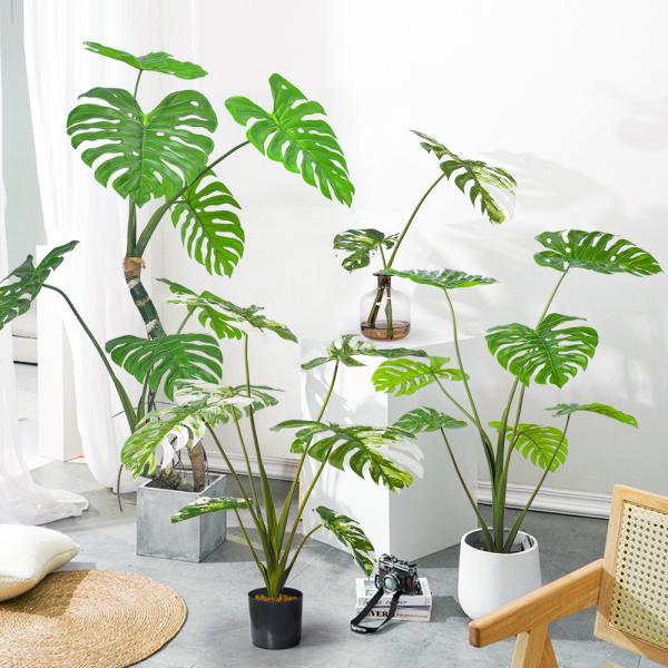 Resistencia artificial plástica del viento de la planta de Monstera de la altura hecha a mano del 145cm