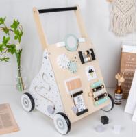 China Multifunctional Anti Rollover Wooden Trolley Walker For Infant on sale