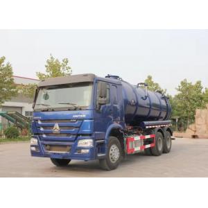 336HP Blue Color Sewage Waste Truck  6x4 Waste Water Vacuum Suction Truck