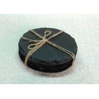 China 4 Pieces Slate Round Stone Coasters Eco Friendly For Hotel / Restaurant on sale