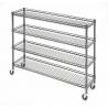 4 Tier Metal Rolling Cart With Wheels With Baskets For Retail Storage 5" X 18" X