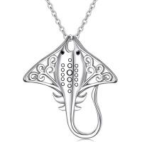 China Lady tree 925 Sterling Silver Stingray Necklace Manta Ray Turtle Dolphin Charm on sale