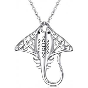 China Lady tree 925 Sterling Silver Stingray Necklace Manta Ray Turtle Dolphin Charm supplier