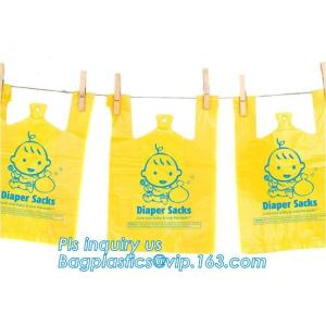 China Amazon hot sale scented disposable Nappy sacks bag baby diaper bag, Eco-Friendly Scented Baby sacks tie handle disposal wholesale