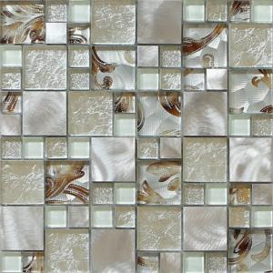 300x300mm glass mosaic wall tile,aluminum mosaic wall tile,white color